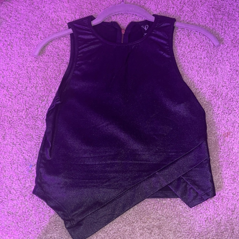 Faux leather top